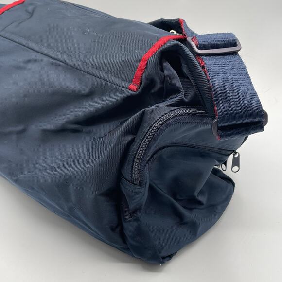 Vintage 90s Tommy Hilfiger Navy Red Messenger Bag Embroidered Logo - Picture 3 of 10